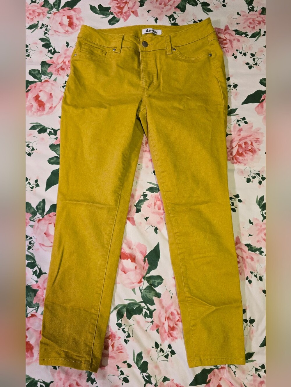 d. jeans Mustard Yellow Cropped Ankle Jeans